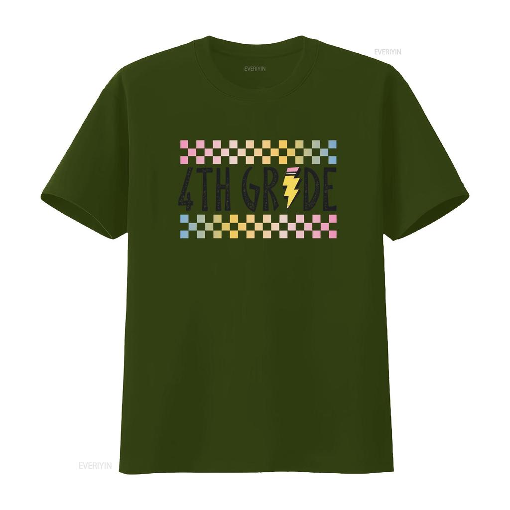 T-shirt Enseignant de Quatrième 4ème Premier Jour d'École Rétro Équipe vintage Lavé Élégant mode Unisexe Extensible Polyvalent