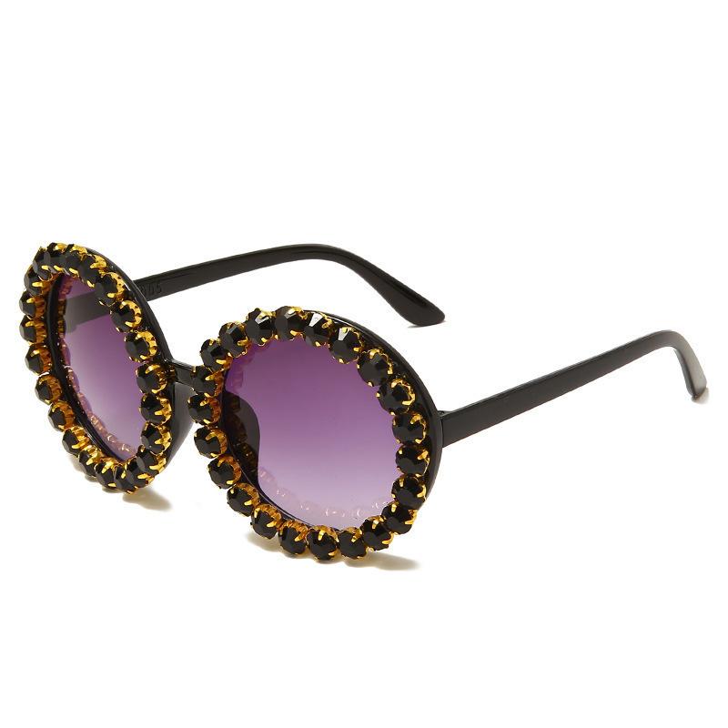 European and American brands retro exaggerated sunglasses sunglasses women tide diamond rihanna metal wind