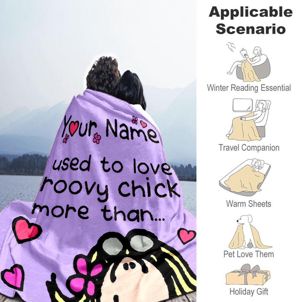 1PC Groovy Chick Custom Name Patterned Flannel Blanket Suitable For All Seasons For Home Decor Warmth And Comfort Gifts Holiday Present