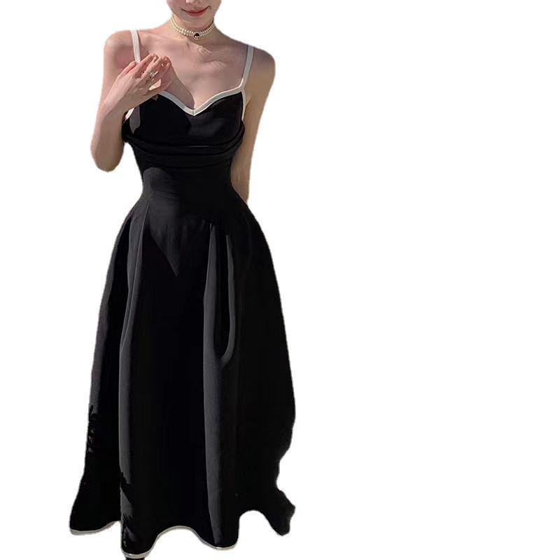 Elegant French Chiffon Green Dress: High-End Spring/Summer Design with Chic Inner Sling