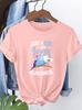 Womens Tshirt Just A Girl Who Loves Budgets Printed Round Neck Warm Healing Casual Trend Daily Easy Versatile Womens Top