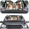 Talayituse Funny Family Dogs Print Windshield Sunshade for Car SUV Truck Foldable Uv Ray Reflector Front Window Sun Shade Visor Shield Cover