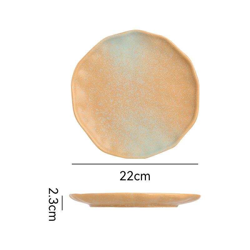 Retro Japanese Ceramic Bowls, Plates, Tableware Sets, Combination, High-Value Restaurant, Household Steak, Plates, Soup Bowls