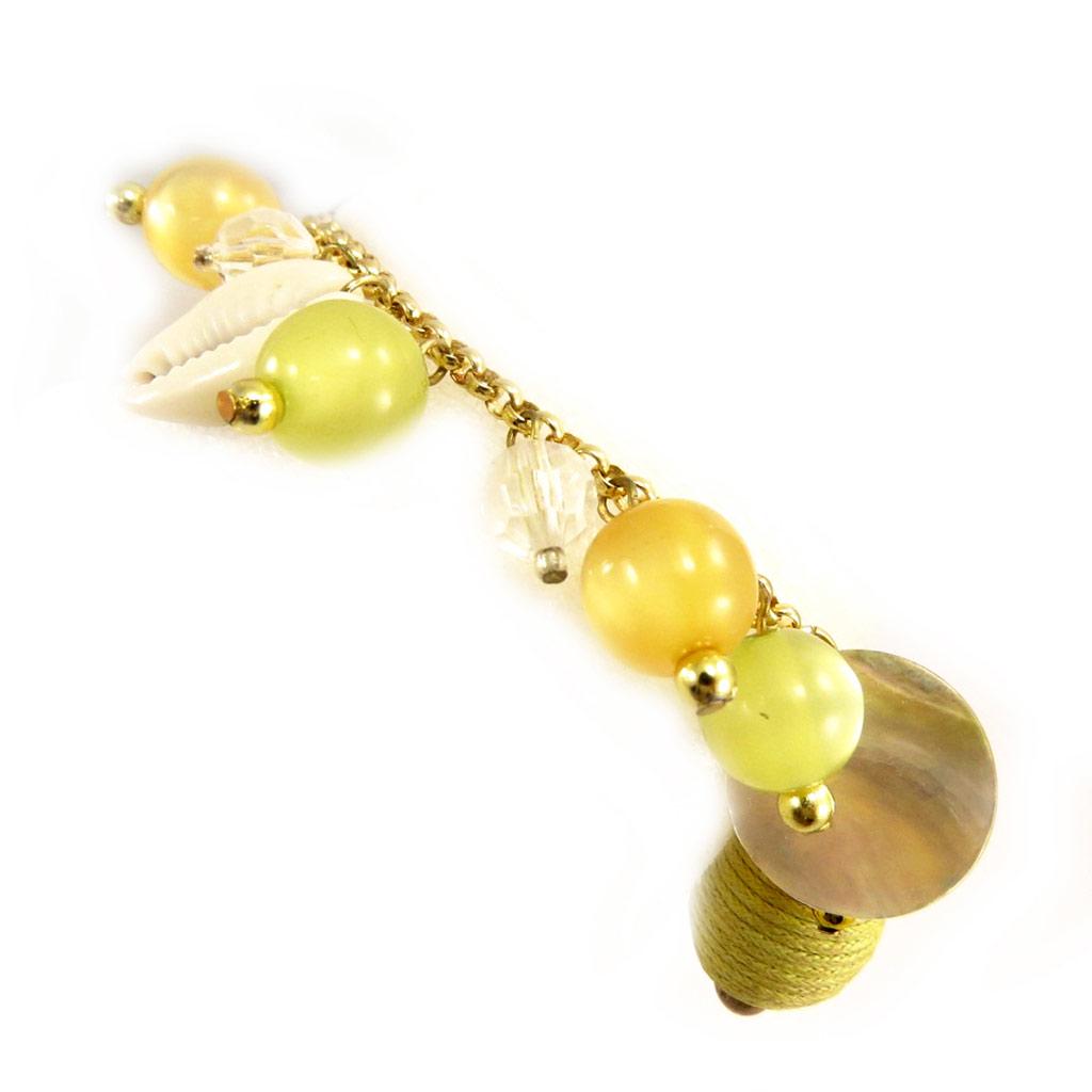 Les Trésors De Lily [D7757] - 'Salsa' Green Yellow Designer Bracelet