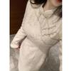 Plus Size New Chinese Style Off-White Jacquard Qipao Dress