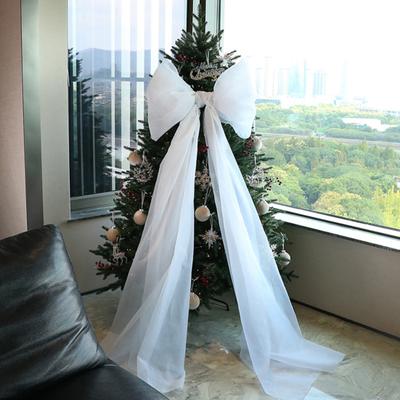 Weihnachtsbaumspitze Schleife Extra Große Netzschleife mit Langen Bändern für Feiertag Hochzeit Geburtstagsfeier Wanddekoration