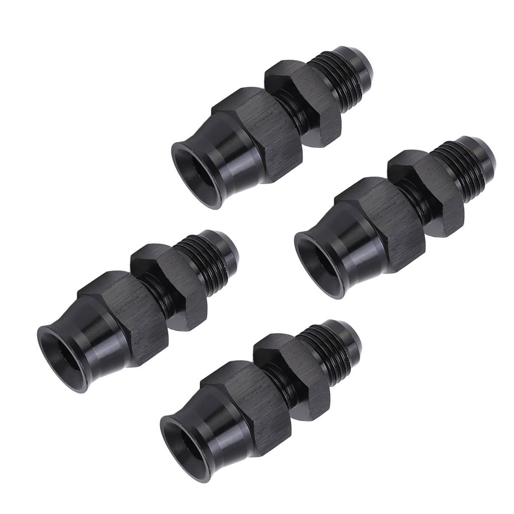 4PCS AN6 Adapter Male Thread Aluminium Alloy Leakage Proof with Brass Ferrule for Liquid Gas Diesel Oil 5 16in