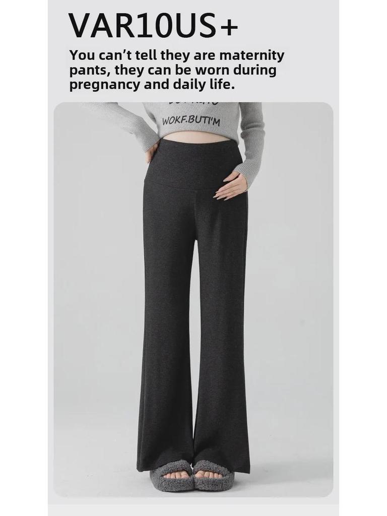 Nové volné těhotenské kalhoty do zvonu s přídavným sametem na podzim/zimu
