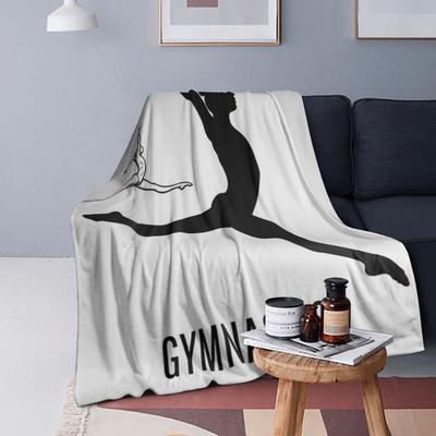 Elegant Gymnastics Silhouette Blanket Soft Warm Flannel Throw Blanket Cover for Bed Living Room Picnic Travel Home Couch