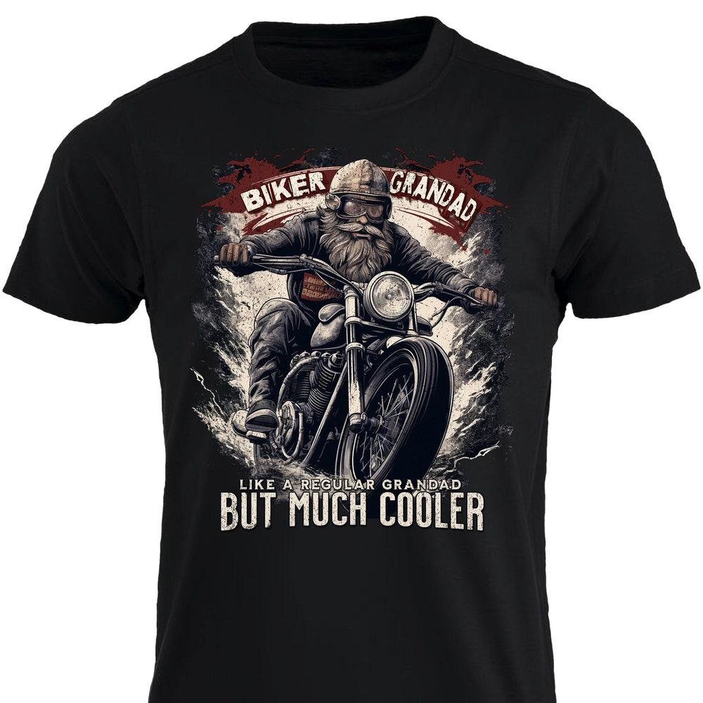 Biker Grandad Like A Regular Dad But Much Cooler Motorcycle T-shirt Motorbike Bike Chopper Motorcycle Tee Cafe Racer Tshirt Biker Grandpa XXL
