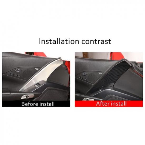 Carbon fiber cab door panel decoration cover for Corvette C7 2014-