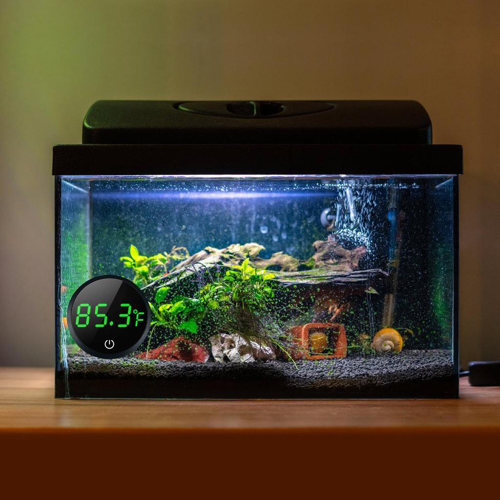 Aquarium Temperature Gauge Easy Read Digital LCD Thermometer Electric Fishtanks Thermometer with Precise/Celsius Display