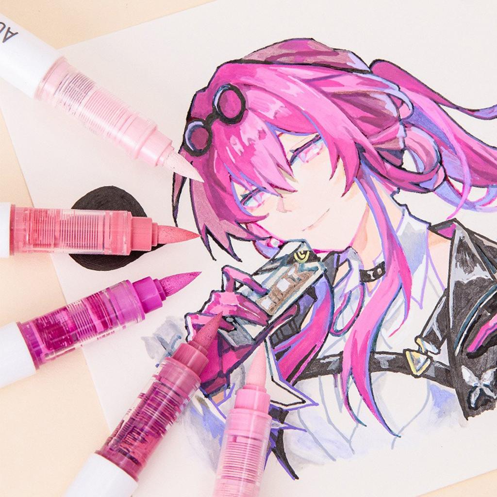 9pcs/box Acrylic Soft-head Marker Pen Art Painting Can Stack Colors Watercolor Pen Set School Student Stationery Supplies