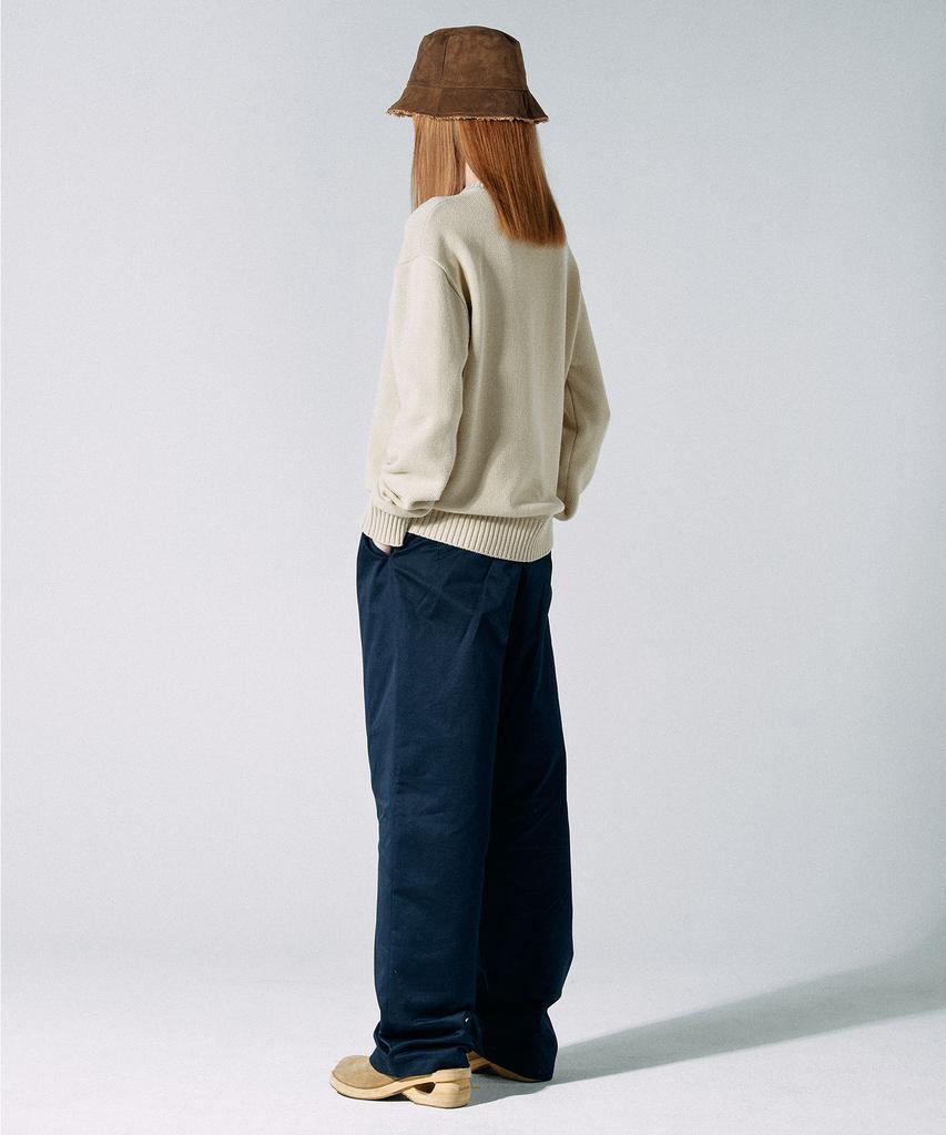 SCULPTOR Varsity Crewneck Sweater Natural