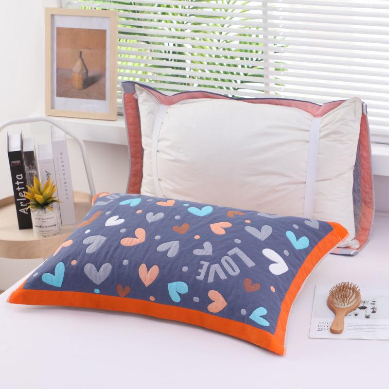Yiwenwo Non-Slip Extra Large Cotton Gauze Pillowcase with Fixed Straps for Students & Adults