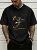 Unisex Crew Neck Tee Motocross Stunt Rider Bike Art Print Short Sleeve Oversized Male Daily Casual Soft Breathable Basic Wear Tee