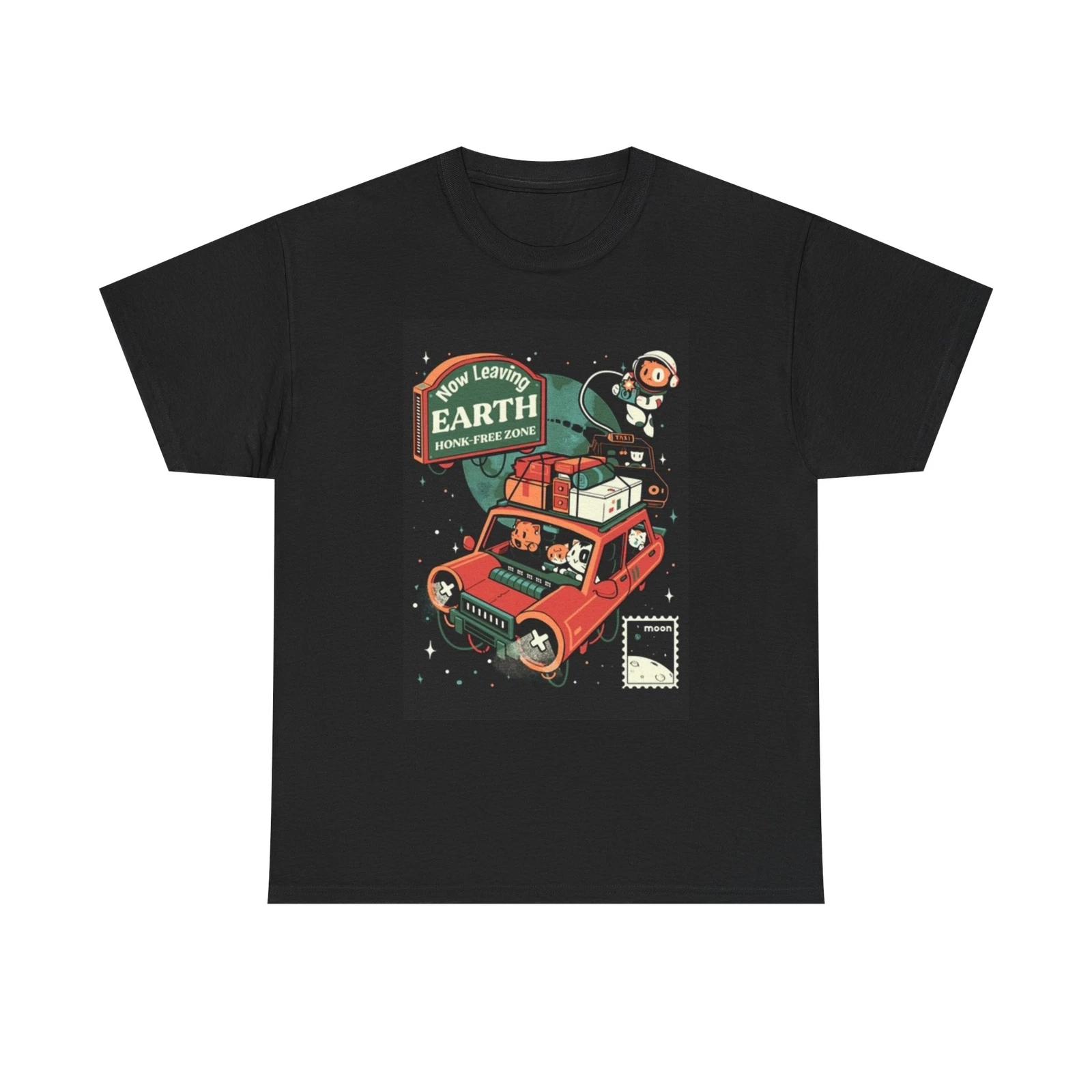 Men s and Women s T-shirts Now Leaving Earth Graphic L