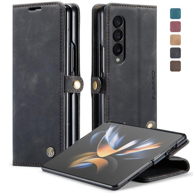 For Samsung Z Fold4 Leather Cell Phone Wallet Case For Samsung Galaxy Z Fold4 Fold 4 5g Zfold4 Full Body Cover Card Slot