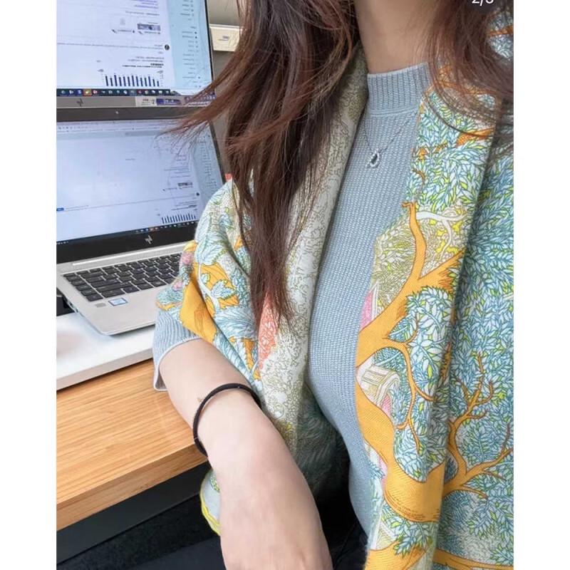 NINA SOLOR Silk Wool Scarf Shawl