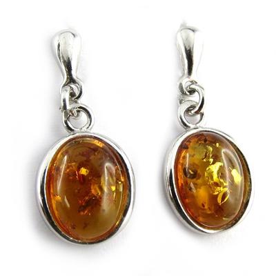 [N1954] - Brincos em Prata 'Inspiration' Âmbar (banhados a ródio) - 25x10 mm