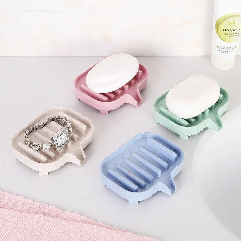 Porte-savon à ventouse pour salle de bain douche portable porte-savon feuille silicone plateau éponge pour accessoires de cuisine salle de bain