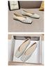 Weiwei Women's Rhinestone Pointed Toe Flats - Low Heel Slip-on Loafers with Soft Sole