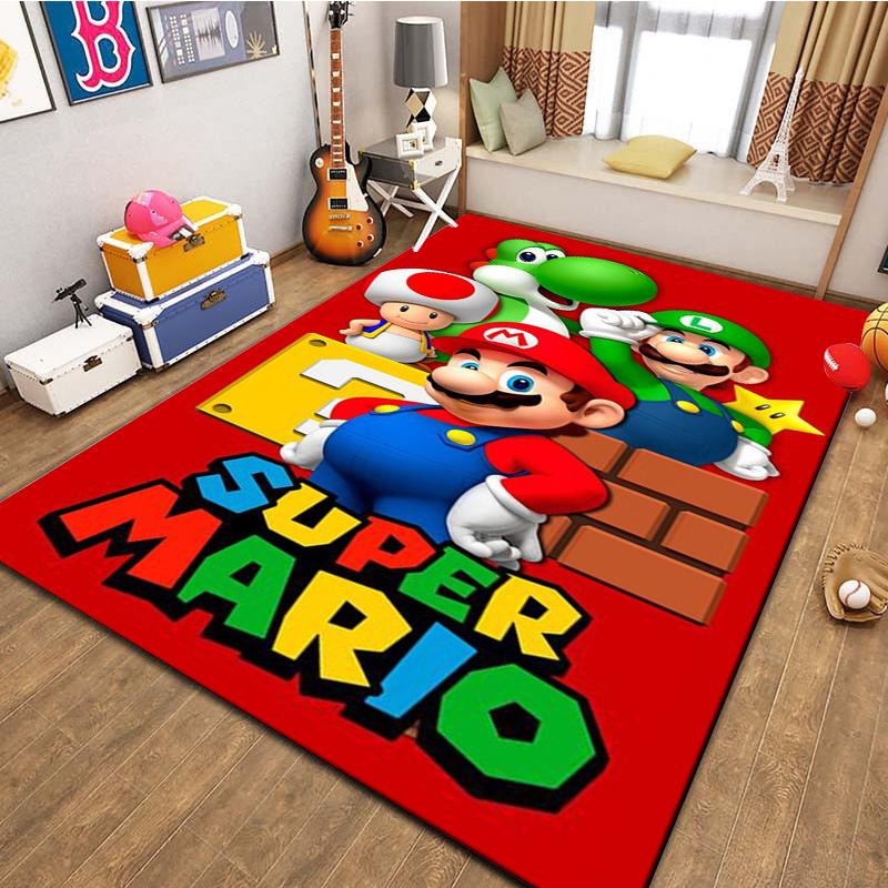 3D Cartoon Super Mario Bros Game HD Rug Area Carpet for Living Room Kids Bedroom Sofa Kitchen Decorate Child Non-slip Floor Mats