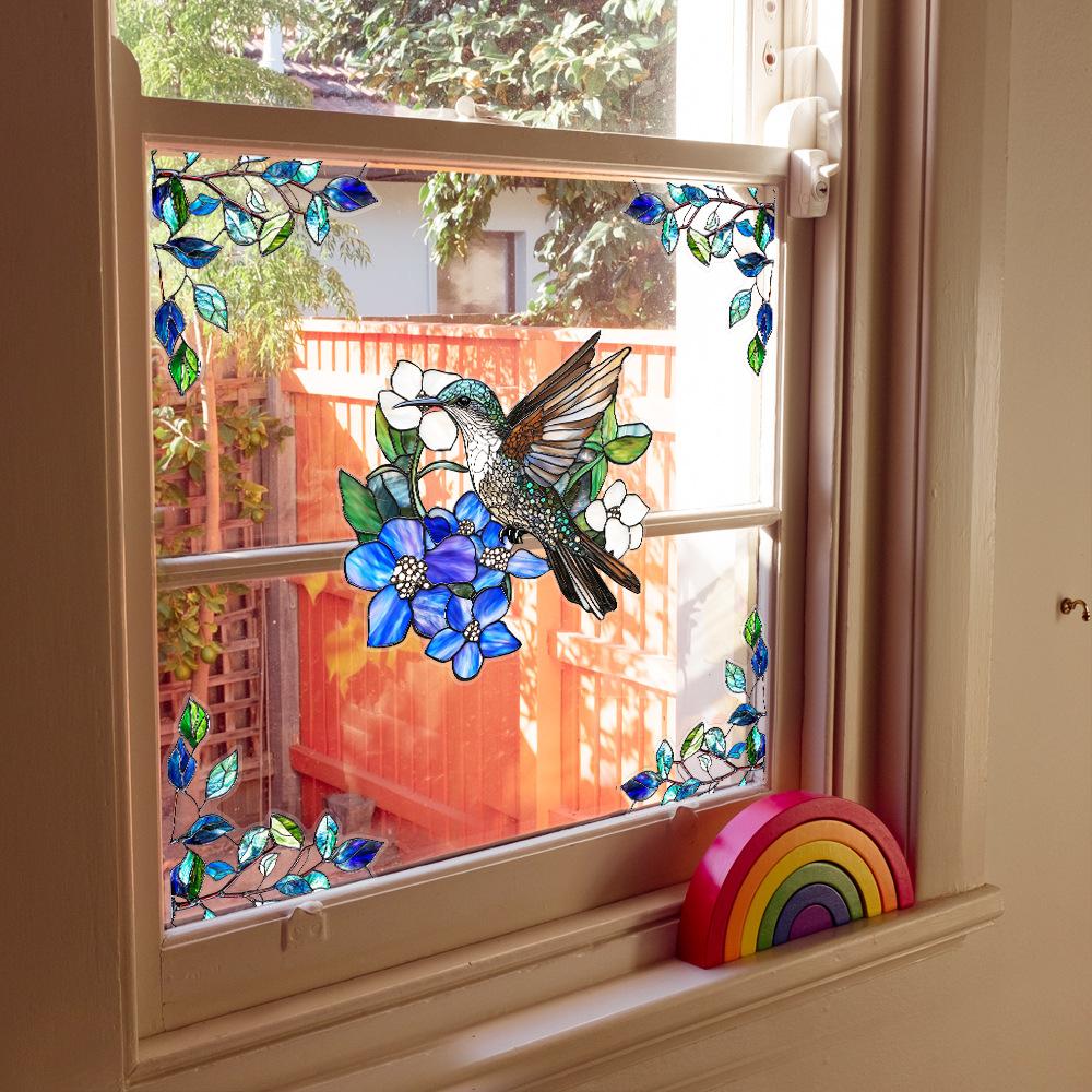 Colorful Window Film PVC Electrostatic Church Glass Decal Wall Sticker Art Mural Wallpaper for Home Decoration