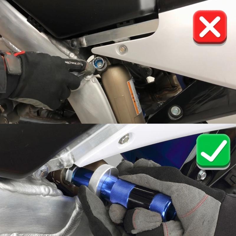 14/17mm Shock High Comp Adjuster Motocross Metal Shock High Compression Adjuster Wrench Rear Suspension Adjustment Tool