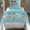 Parure housse de couette 120X150 cm DANSEUSES bleu, 100% coton 57 fils/cm2, par Soleil d'Ocre