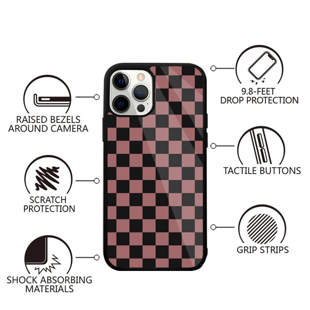 checkerboard checked chess board Phone Case For iPhone 16,15,14,13,12,11,Plus,Pro,Max,Mini Magsafe Magnetic Wireless Charging