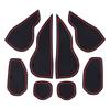 Anti-Slip Gate Slot Mat Cup Holder Pad Kit Fit For Toyota Crown  Black With Red Edge