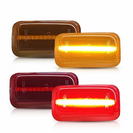 4Pcs Amber/Red Len LED Side Marker Lights Lamps For 2015- Chevy Silverado