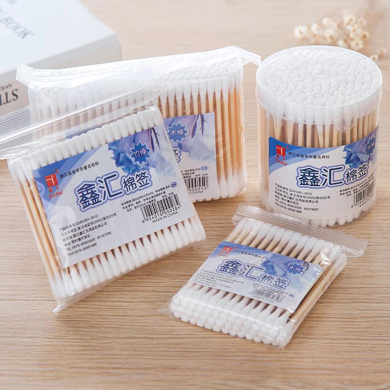 

Бутоны для чистки ушей, ватные палочки, деревянные палочки, бамбуковые ватные медицинские ватные тампоны, двойной головной косметический валик для дома