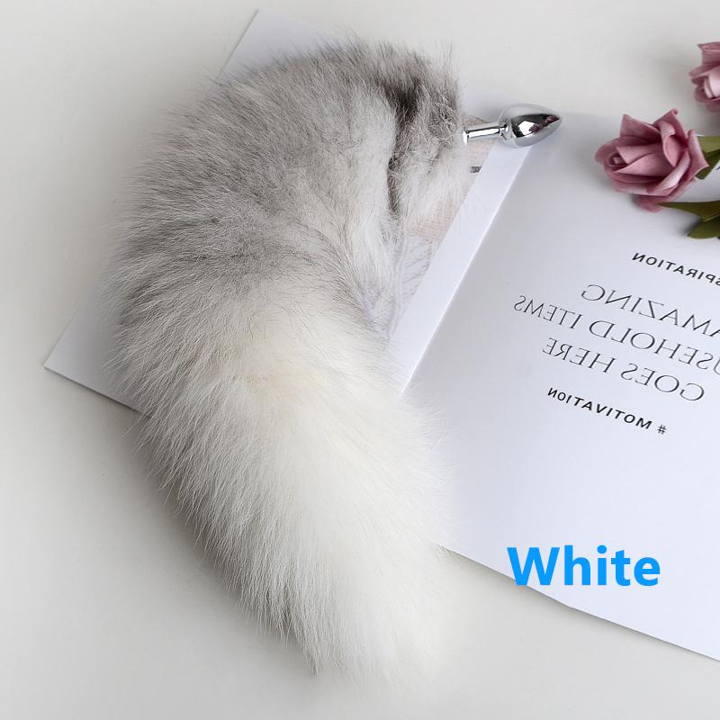 Anal Plug with Real Fox Tail for Woman Separable Cosplay Butt Plug Anal Adult Products Masturbator Man Female Couples Sex