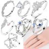 Original 925 Sterling Silver Bow Sun Moon Stars Open Rings Regardless of Size for Women Girls Jewelry Birthday Anniversary Gifts