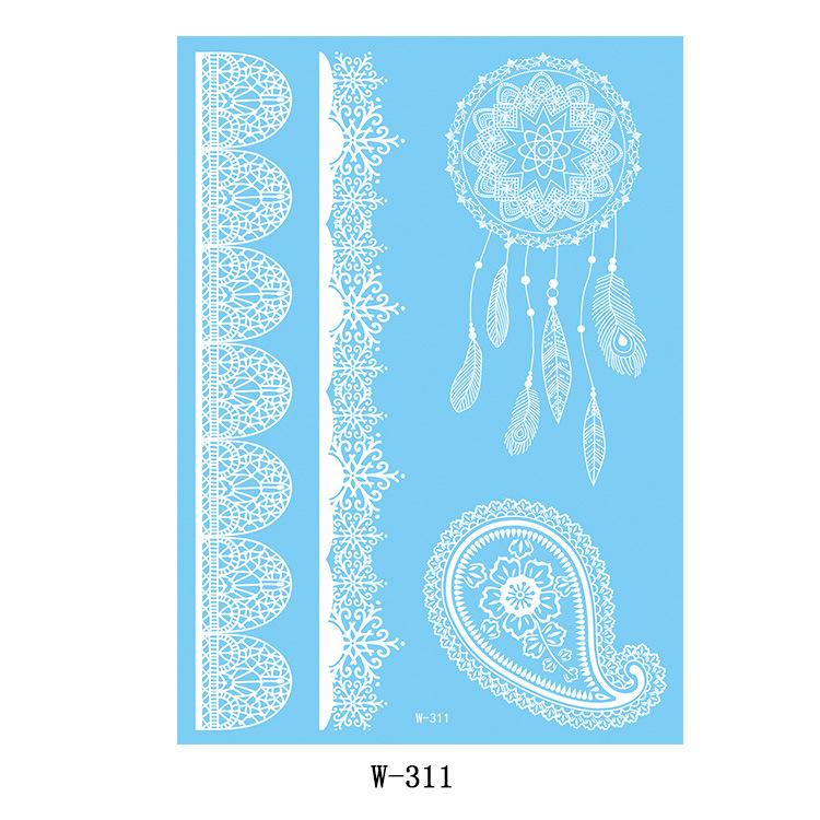Black And White Lace Tattoo Sticker Wedding Bride Waterproof Tattoo Sticker Tattoo