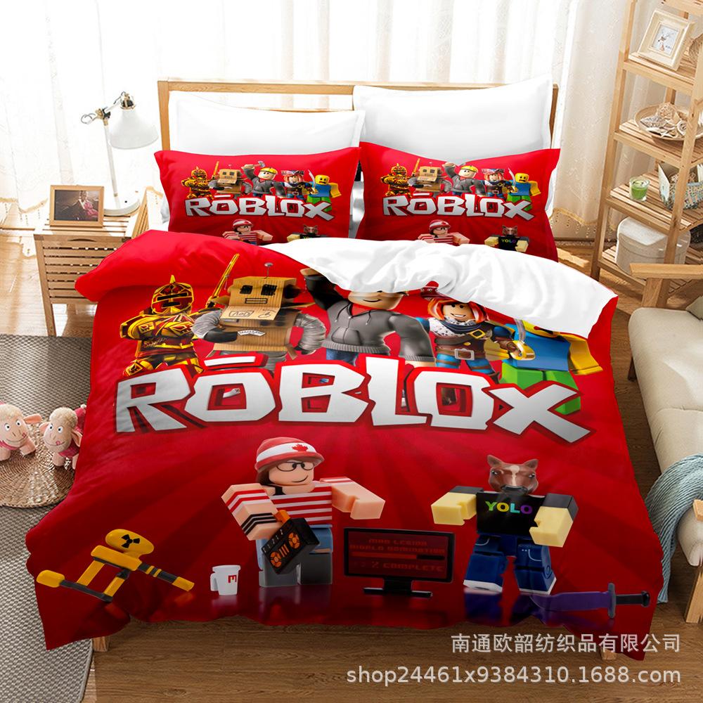 Ebey Minecraft Three-Piece Sandbox Game Digital Printing Kit 1.5M Bedding Quilt Cover