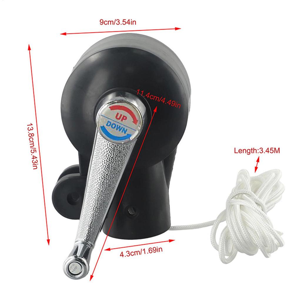 Outdoor Umbrella Crank Replacement Anti-Slip Hand Crank with Cord for Patio, Garden, Poolside, Balcony Parasol Replacement Part