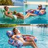 Fabric Cover Inflatable Pool Float Leaves Pattern Swim Floating Raft Water Hammock  Party Toy