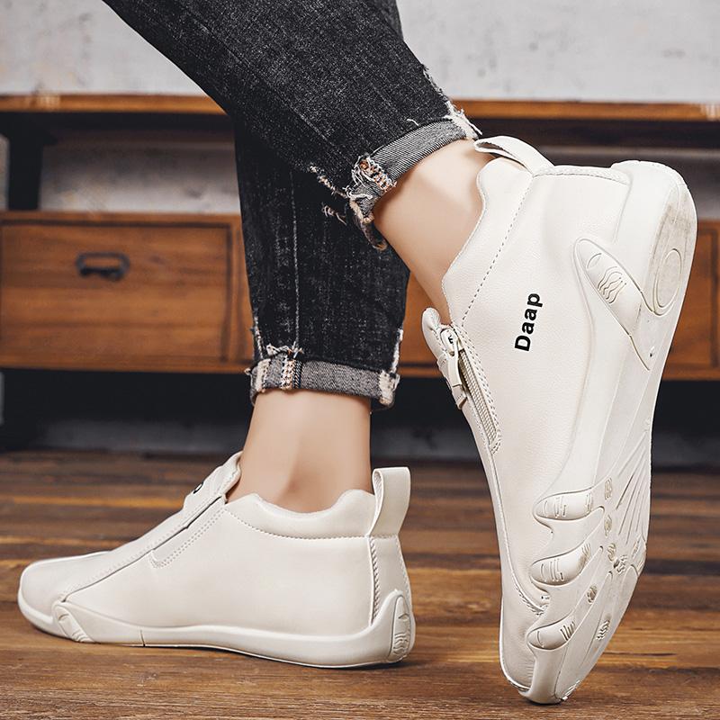 New British Style Fashion Short Boots Men Luxury Leather Anti Slip Comfortable Work Shoes Outdoor Travel Sports Casual Shoes