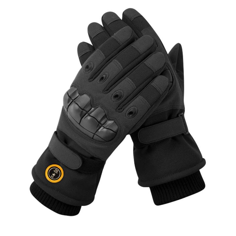 Rechargeable Electric Heated Gloves for Men: Winter Motorcycle Riding, Thickened Velvet for Warmth and Cold Protection