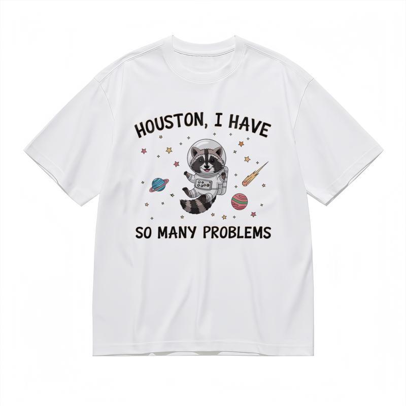 Men's Fashion Breathable Classic T-Shirt Space Travel Theme Graphic Tee