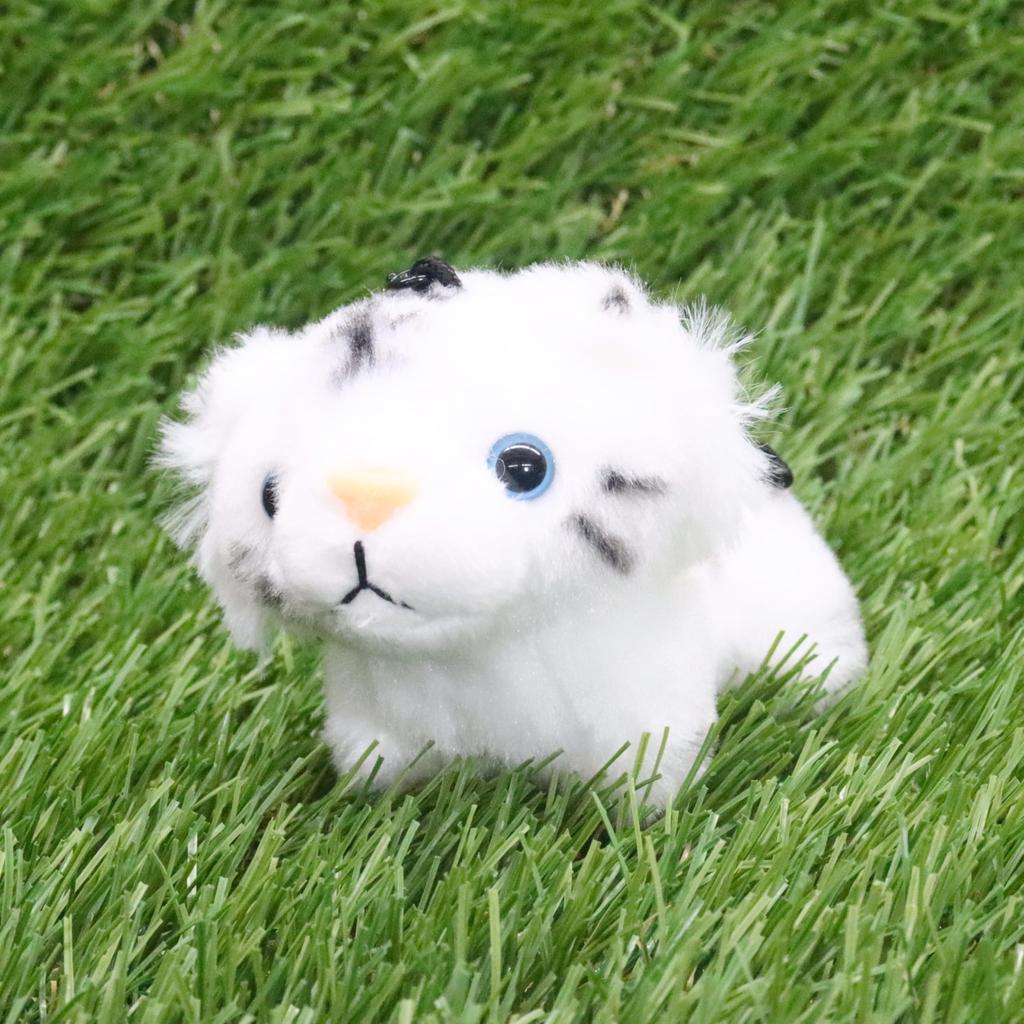 Take Off Chibikko Kingdom Small Animal Plush Toy White Tiger with Ball Chain Palm-Sized