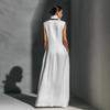 Women's Sleeveless V Neck Striped Jumpsuit, Wide Leg Elegant Romper with Collar for Summer