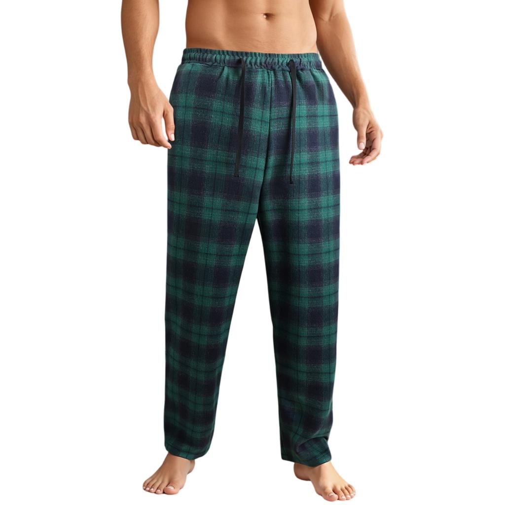 Men's Plaid Stripe Casual Pants Men's Casual Fashion Pajama Pants