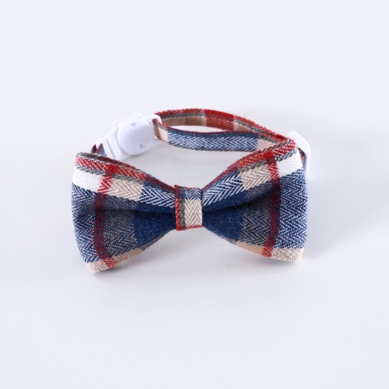 2PCS Adjustable Cat Collar Christmas Party Dogs BowTie Collar Pet Breakaway Necktie Collar Pet Festival Party Supplies