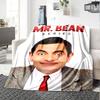 1pc Mr Bean Cartoon Series Flannel Blanket for Super Soft Cute Comfort Blanket for Travel Bedding Couch Sofa Blanket Y73042