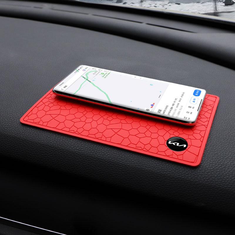 AAAHF1 Car Non-Slip Mat PVC Heat Resistant Pad Accessories For KIA GT-Line Rio Ev3 Ev6 Niro Stonic Sportage Ceed Picanto Forte Sorento