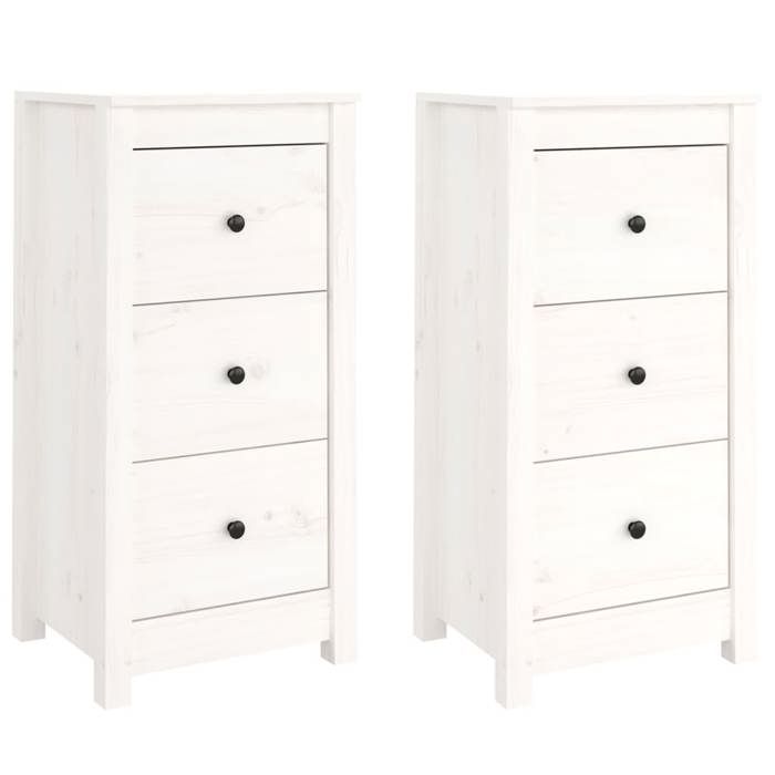 VidaXL 2x Buffets Armoires Latérales Organisateurs de Maison Meubles de Rangement Salon Intérieur Blanc 40x35x80 cm Bois 813742